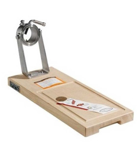 Tabla jamonera profesional de acero y madera