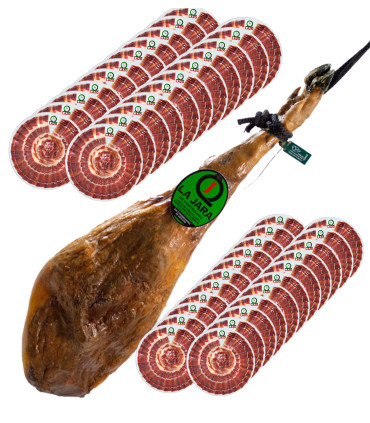 Pack de 37 sobres Jamón cebo de campo ibérico 100% loncheado 100 gr